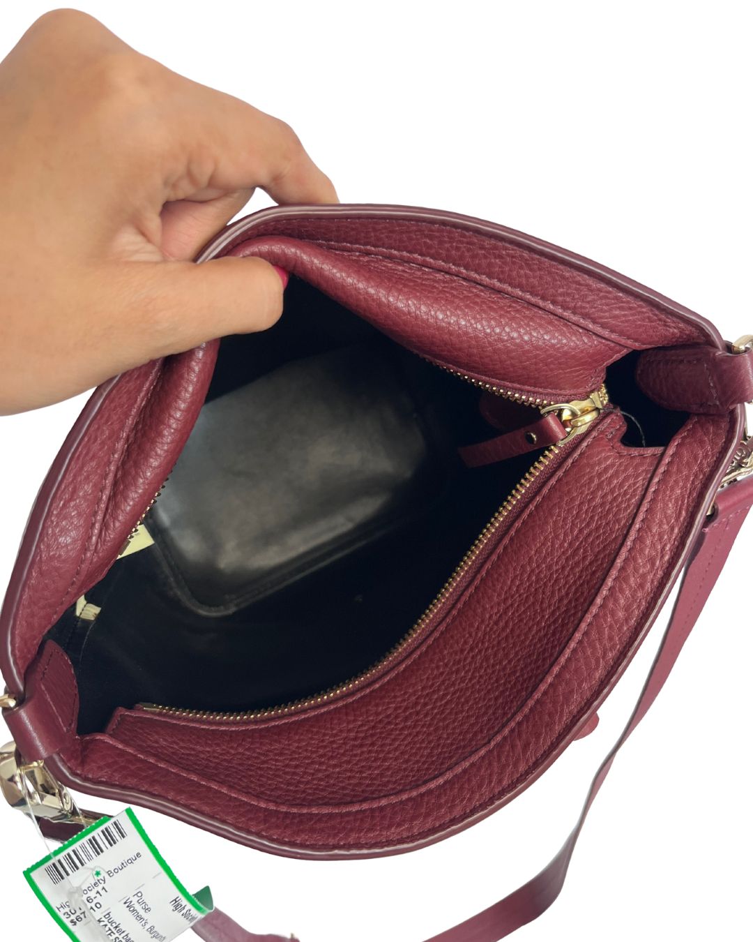 KATE SPADE Burgundy Hayes Street Bucket Bag