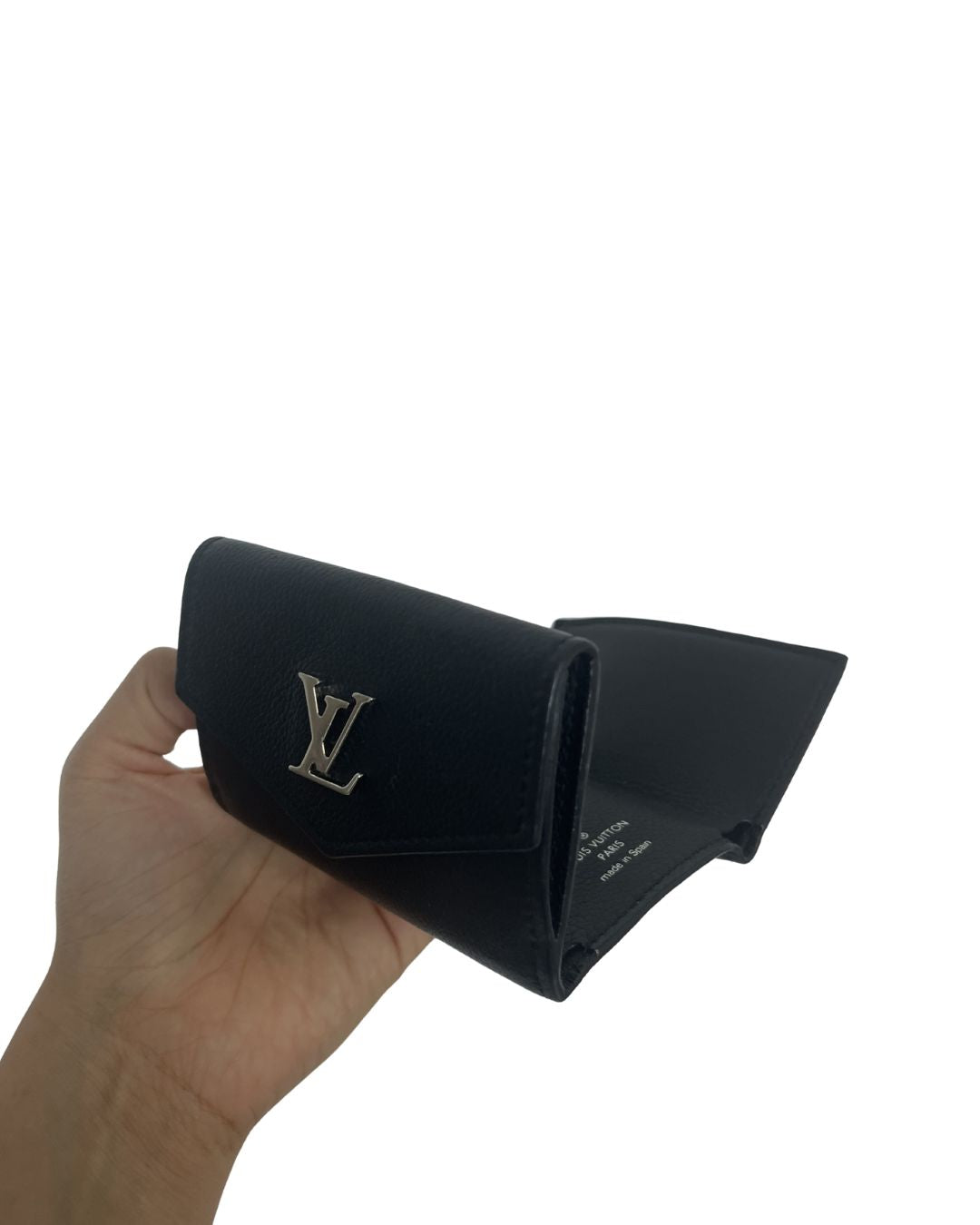 LOUIS VUITTON Lockmini Black Leather Wallet