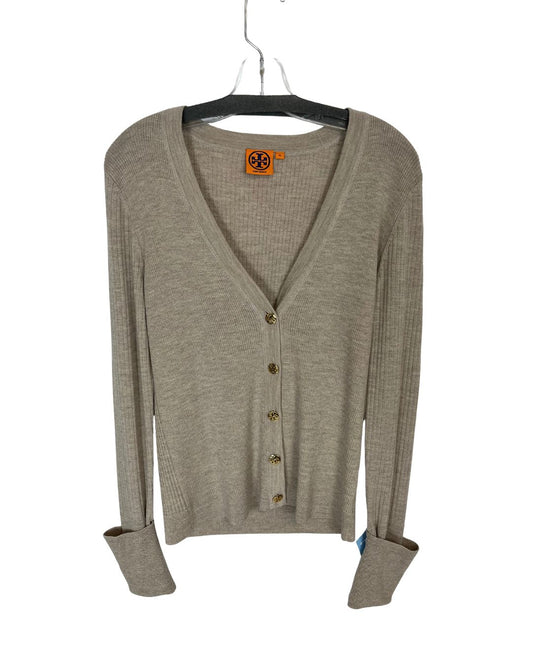 TORY BURCH Beige Wool Cardigan (Size XL)