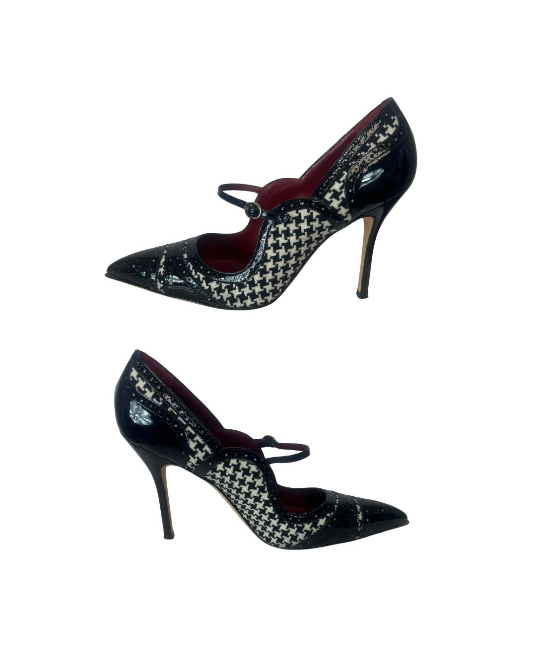 Manolo Blahnik Mary Jane Checkered Pumps (EU 40)