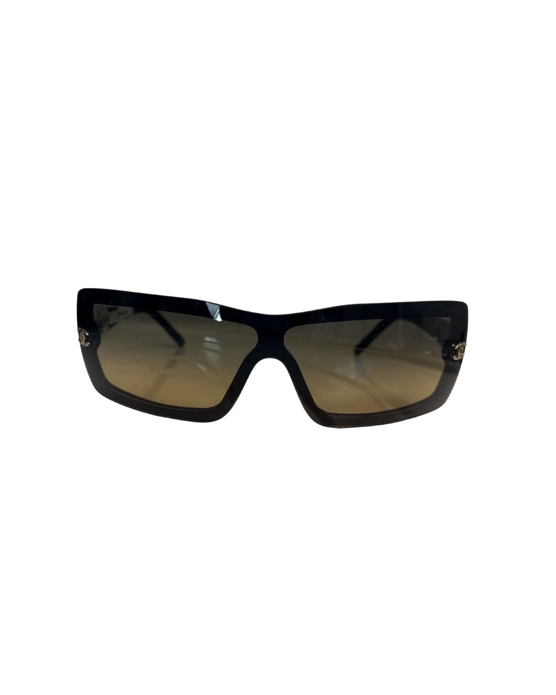 CHANEL Shield Brown Frame Sunglasses