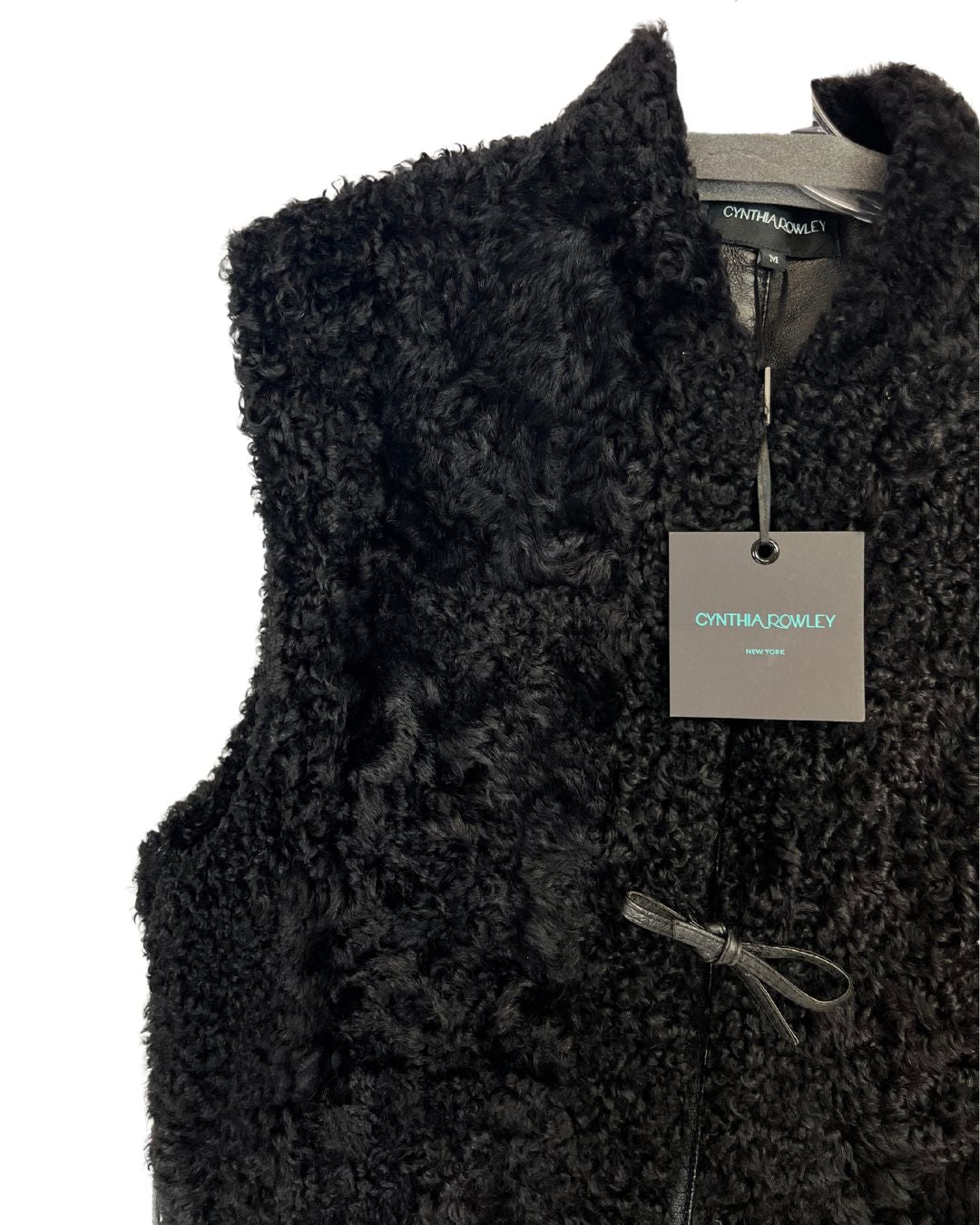 CYNTHIA ROWLEY Black Faux Fur Vest (Size M)