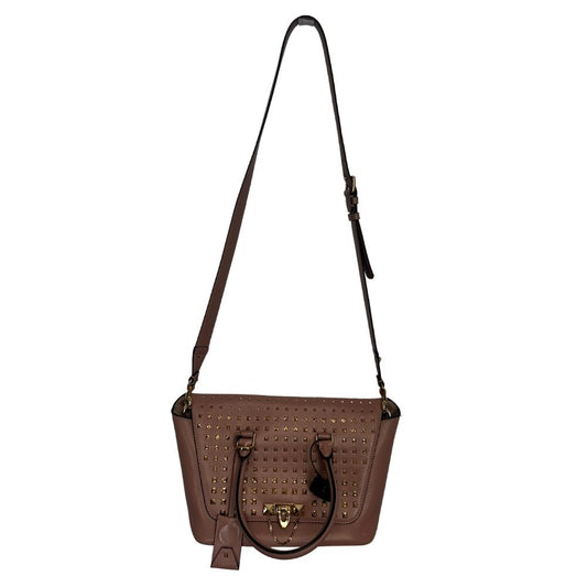 Valentino Blush Studded Satchel with Chainlink Detail – Feminine Edge in Iconic Style