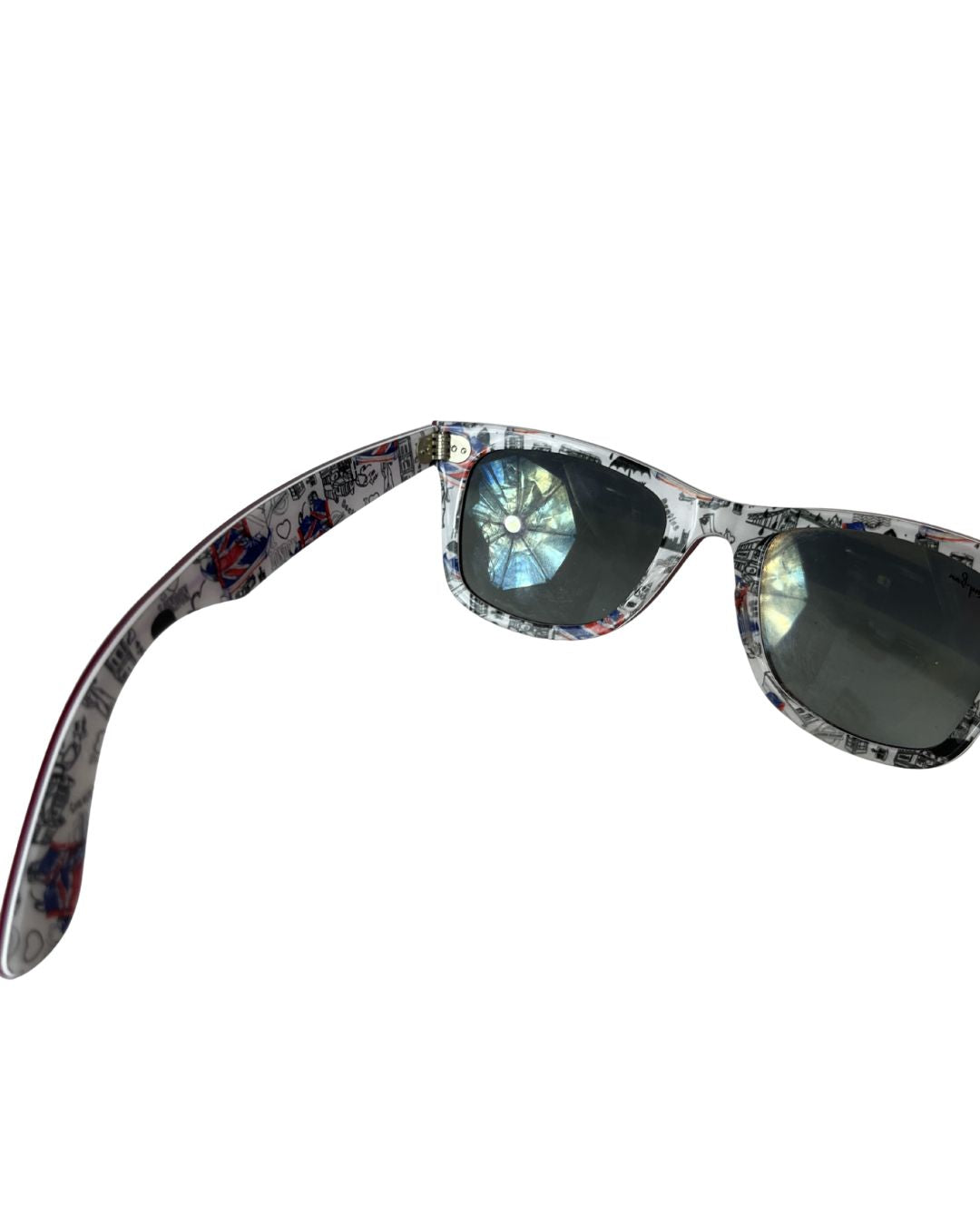 RAY-BAN Wayfarer London Print Red Sunglasses