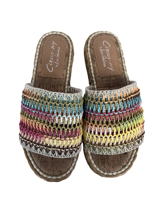 SAM EDELMAN Woven Multi-Color Sandals (Size 8.5)