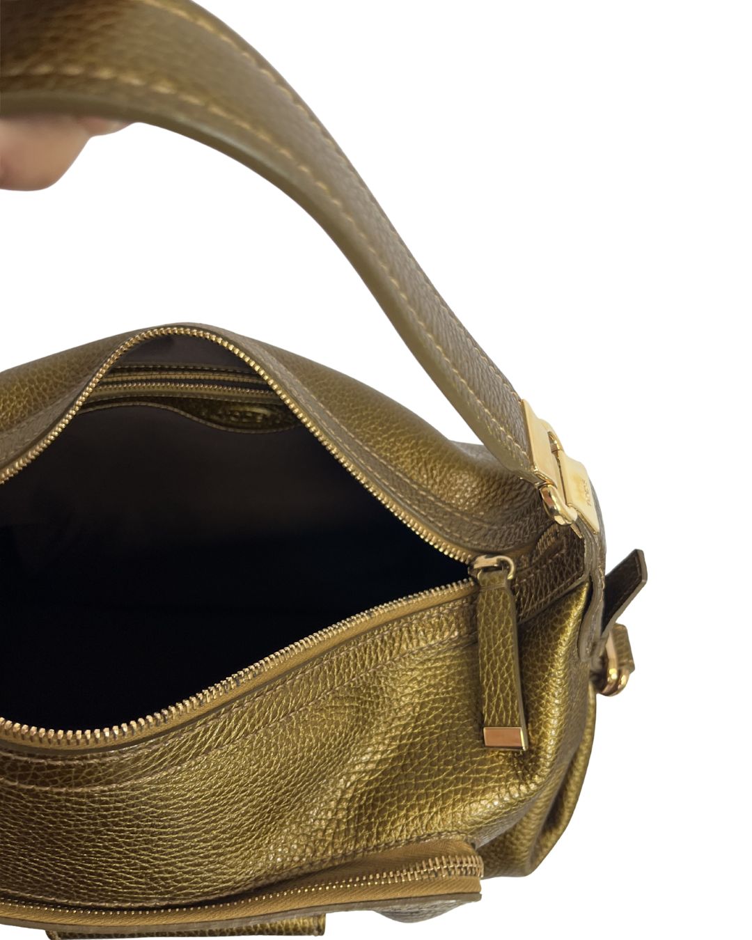 TOD'S Metallic Gold Leather Handbag
