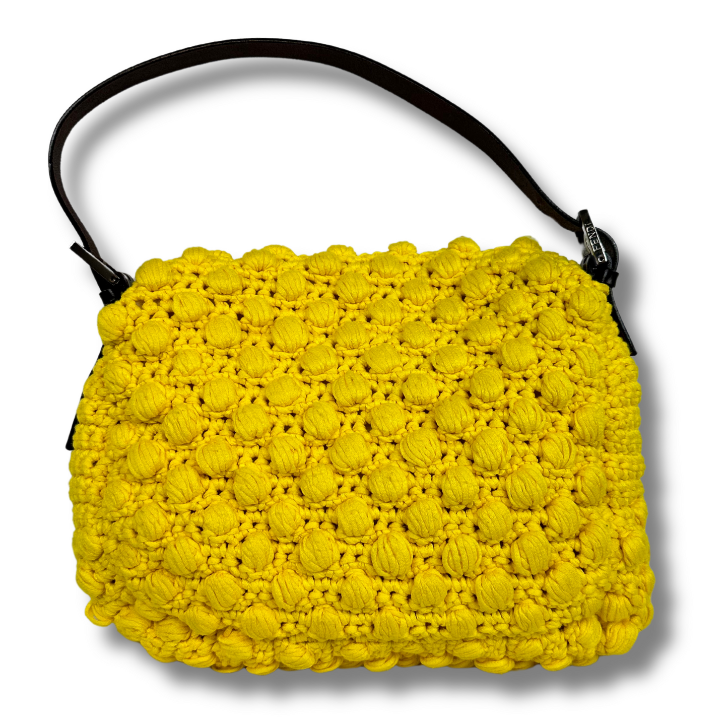 FENDI Yellow Crochet Baguette