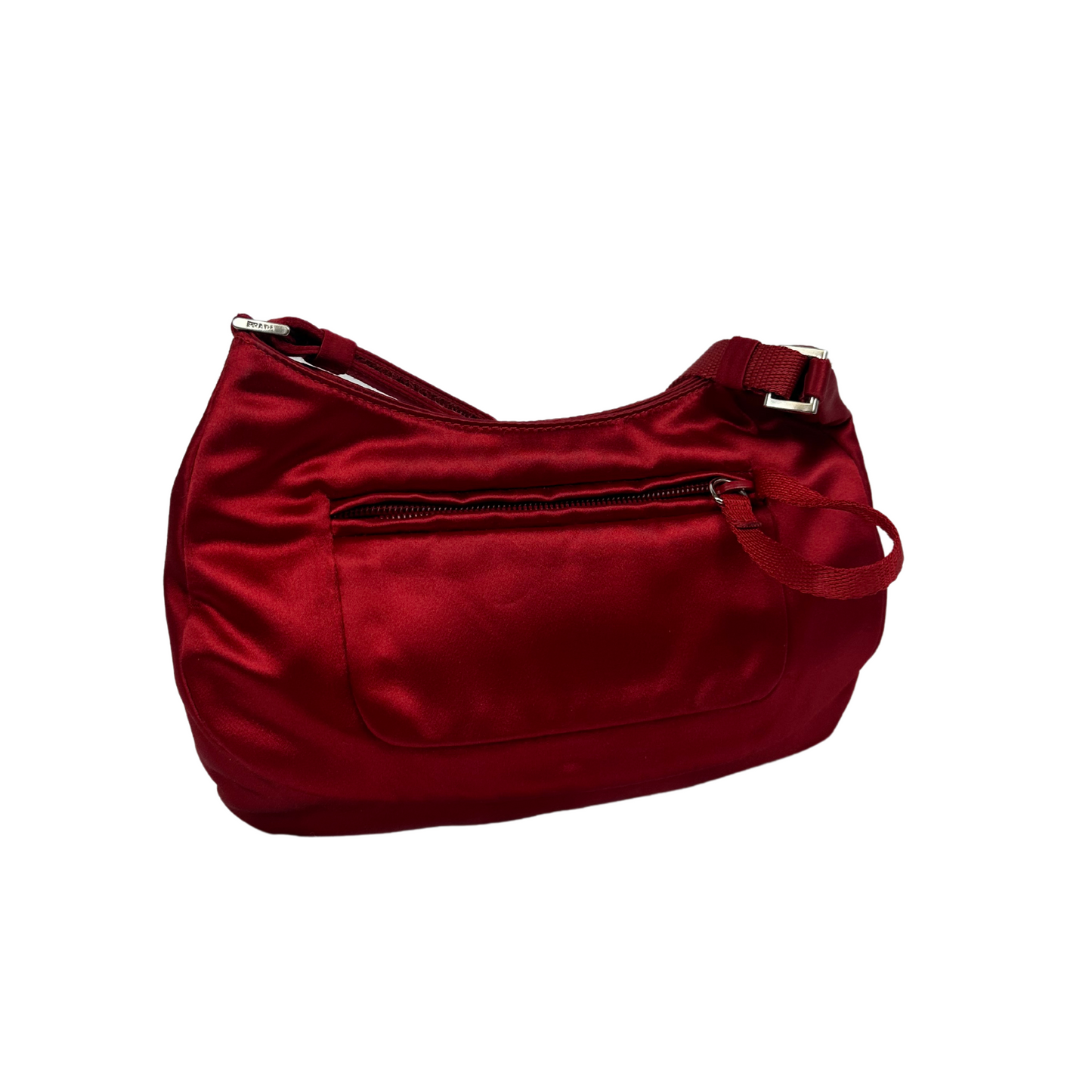 PRADA Red Small Satin Handbag