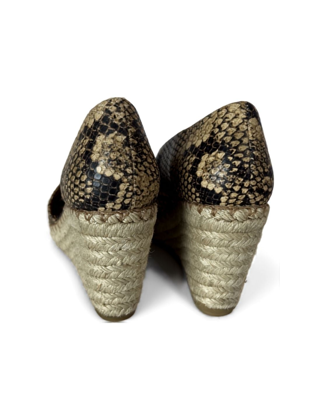 VINCE Snake Skin Peep Toe Wedge Heels (Size 6)