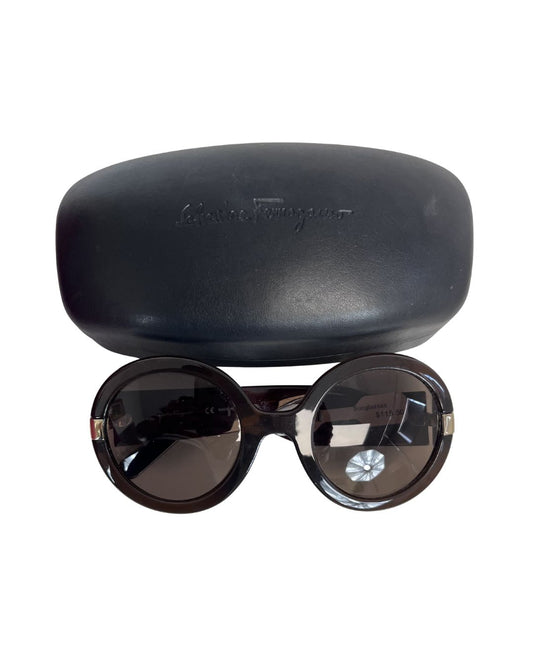 FERRAGAMO SF778S Round Brown Sunglasses