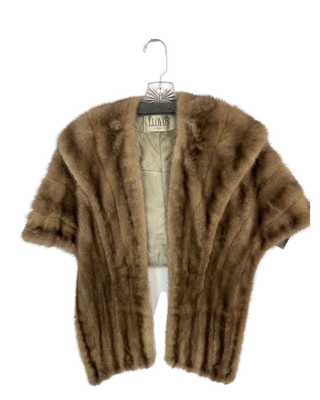 LLOYD Vintage Furs of Denver Light Brown Mink Stole Coat (Size S)