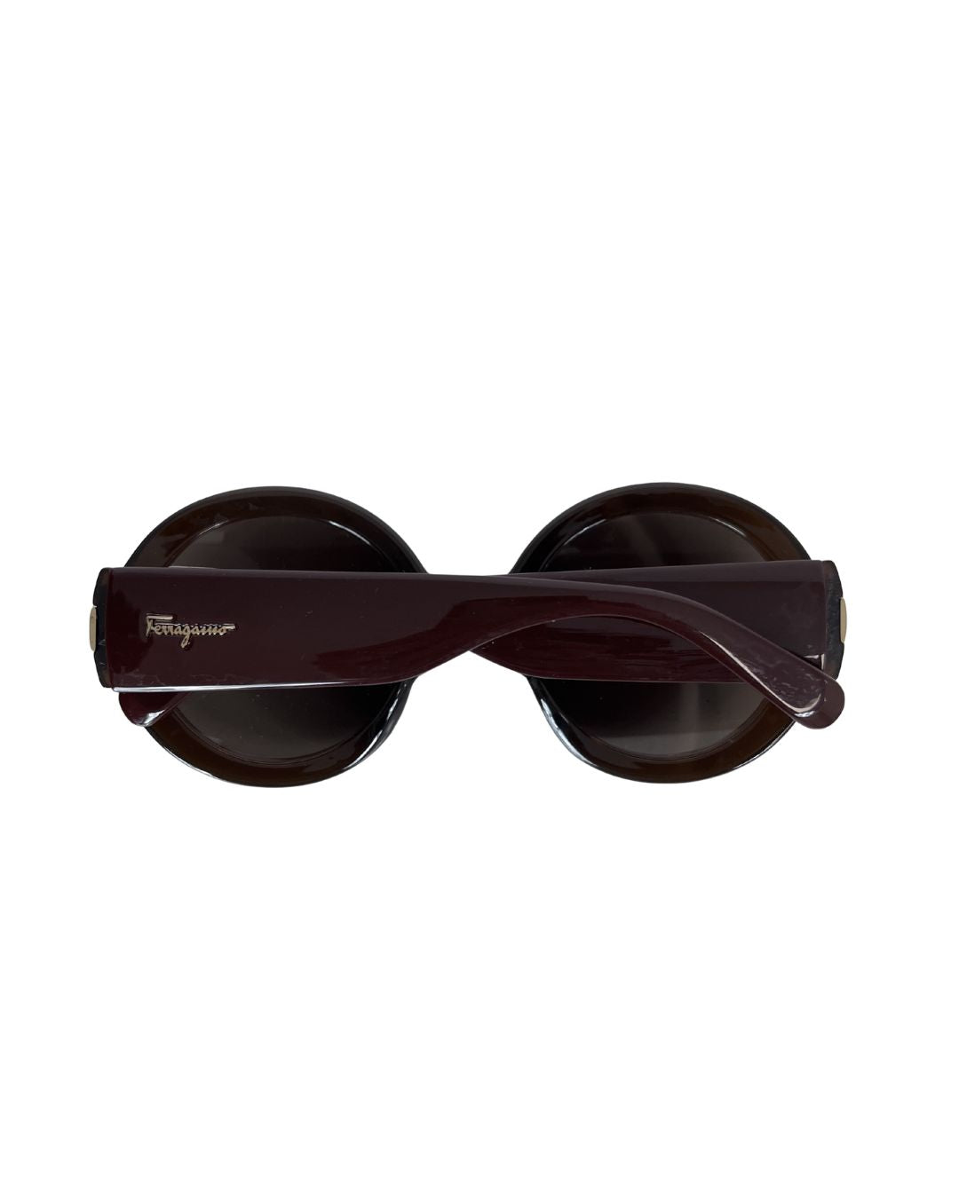 FERRAGAMO SF778S Round Brown Sunglasses