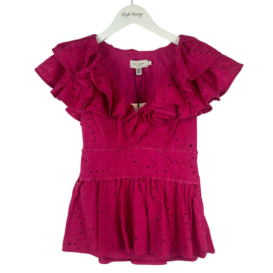 TED BAKER Mazieh Ruffled Eyelet Top