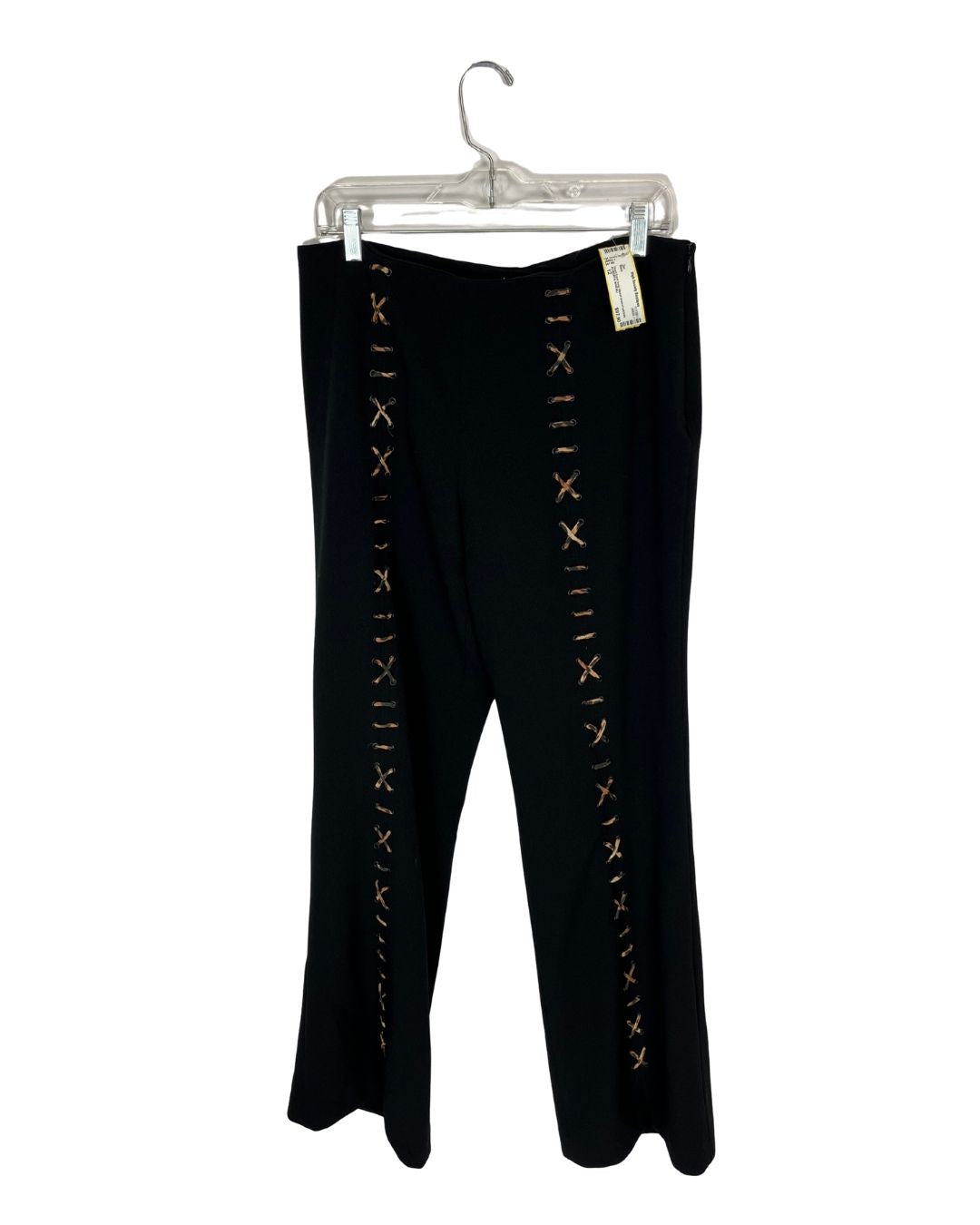 ALBERTO MAKALI Black Leopard Print Blazer & Pants Set (Size 12)