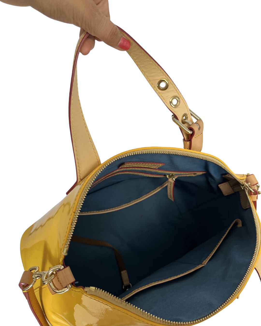 DOONEY & BOURKE Yellow Patent Leather Trina Satchel Handbag
