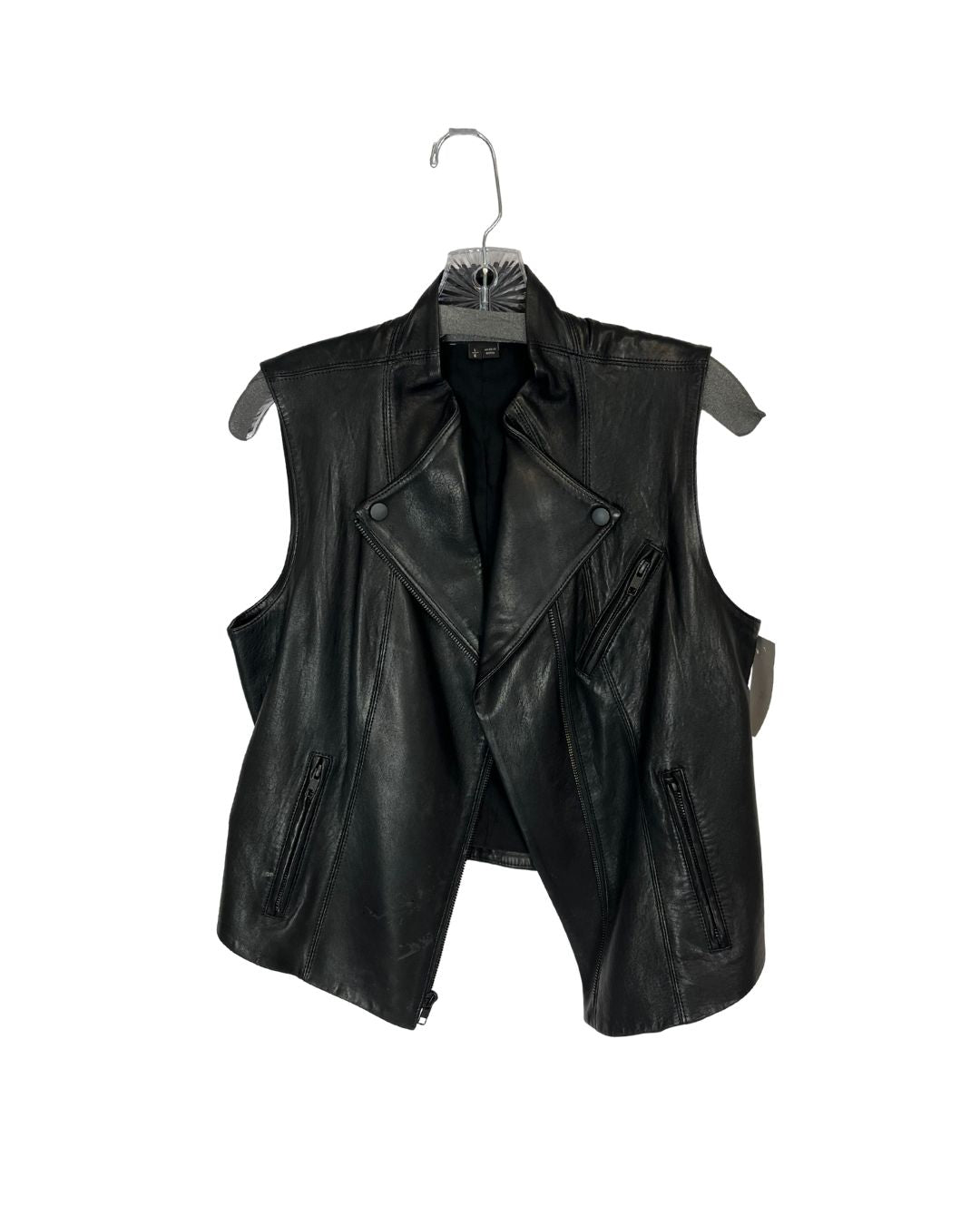 THEORY Black Leather Vest (Size L)