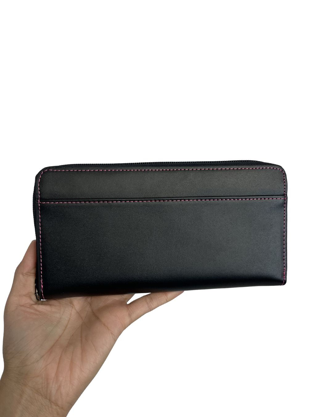 ROYCE Black Leather Zip Wallet
