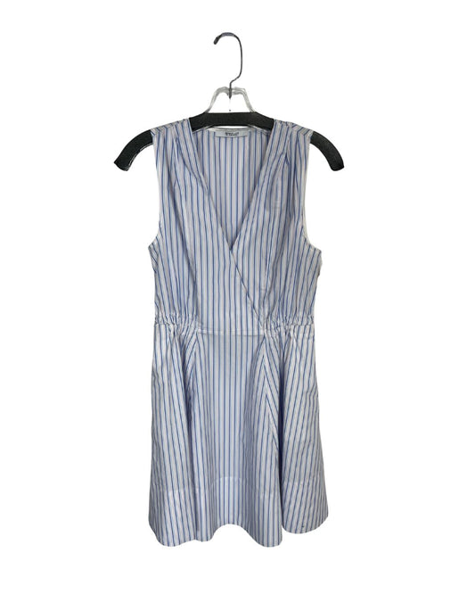 DEREK LAM Blue & Pink V Neck Dress (Size 4)