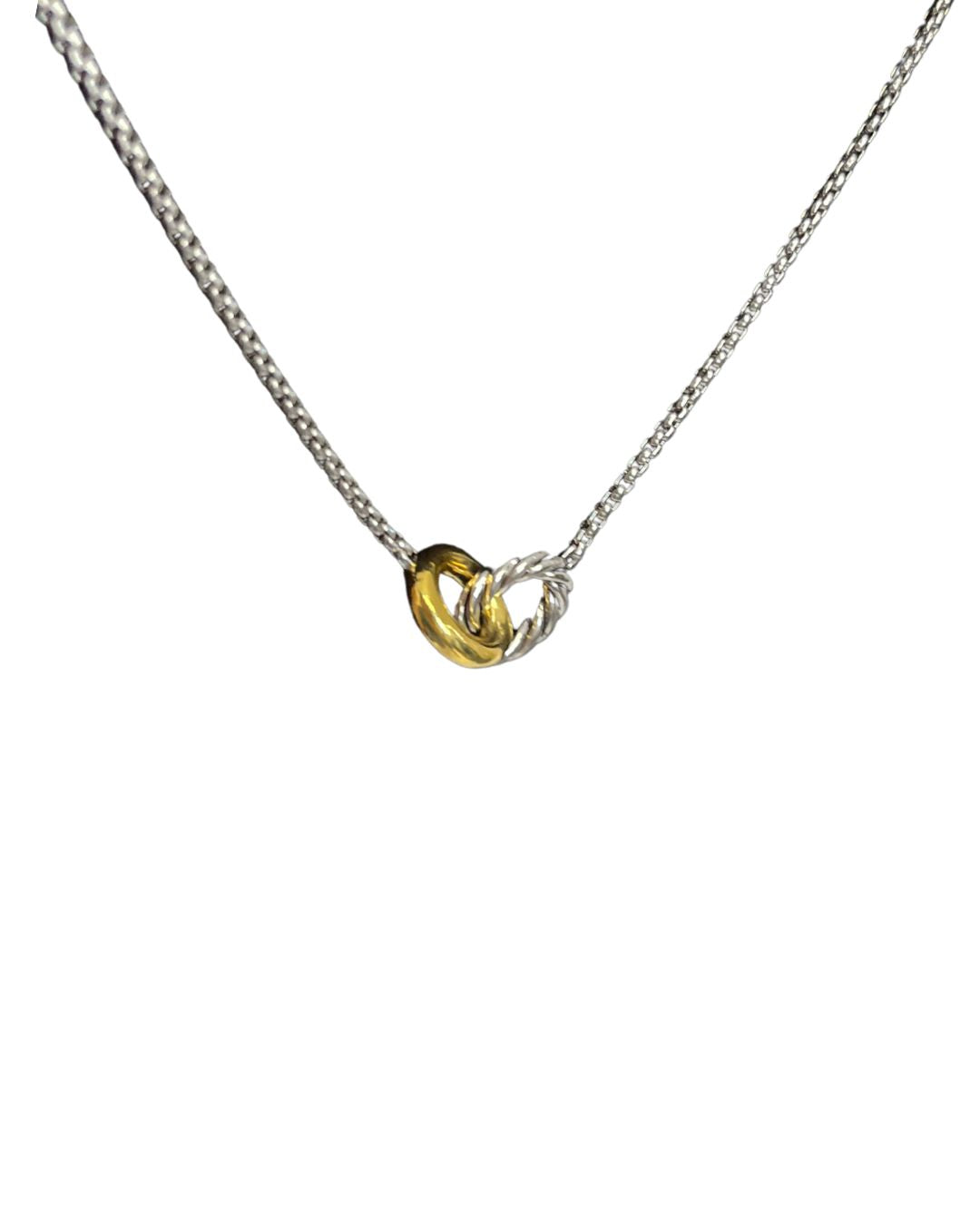 DAVID YURMAN Petite Cable Linked Silver & Gold Necklace