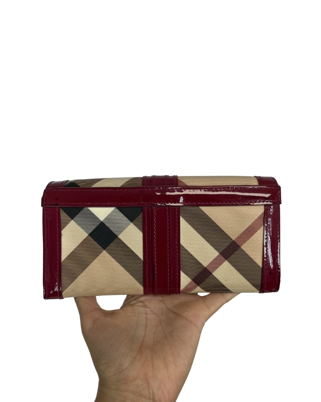 BURBERRY Raspberry Nova Check Fold Wallet