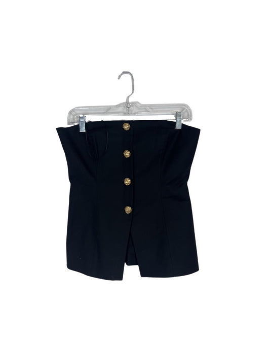 VERONICA BEARD Black Strapless Bustier Top (Size 6)