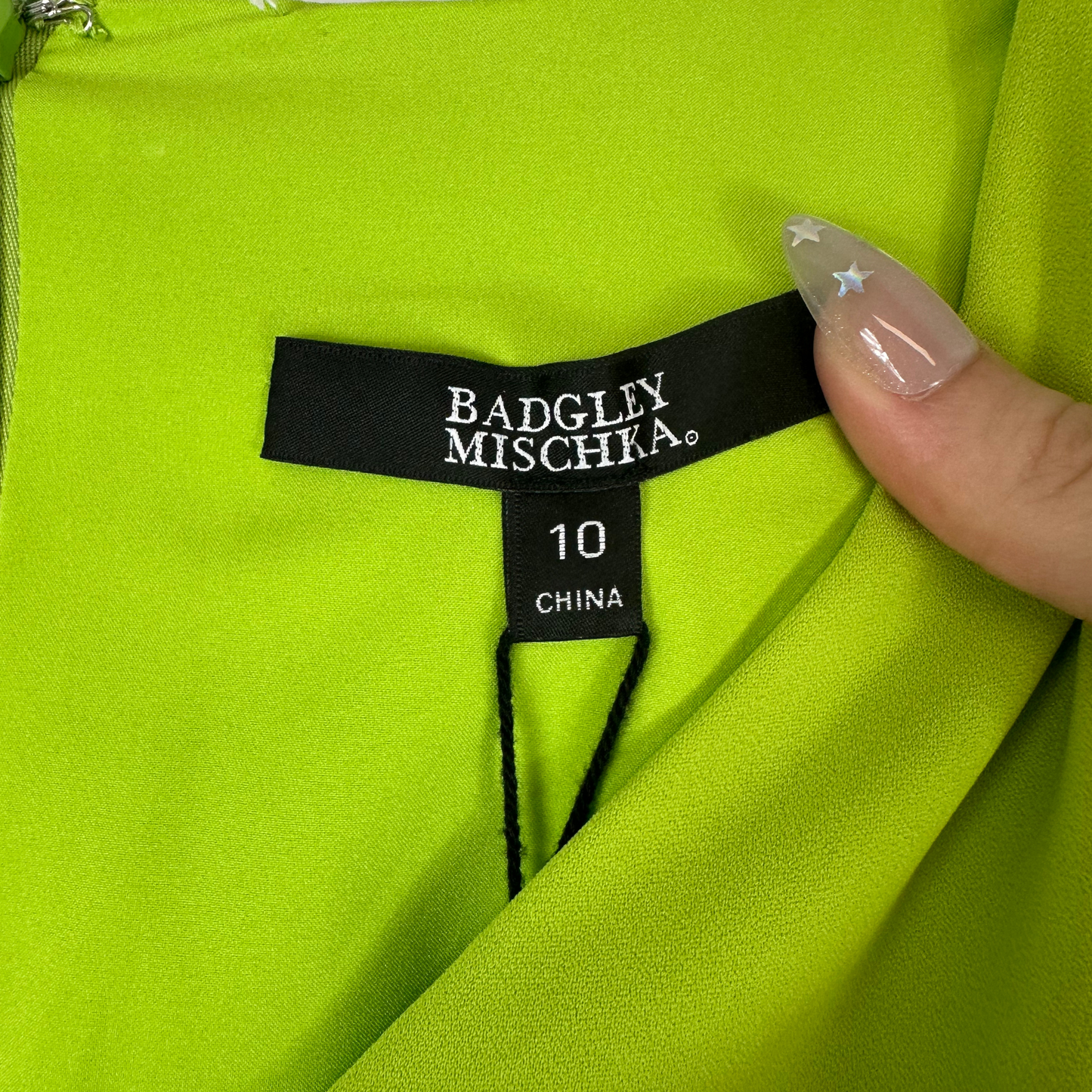 BADGLEY MISCHKA Green Ruffle Dress
