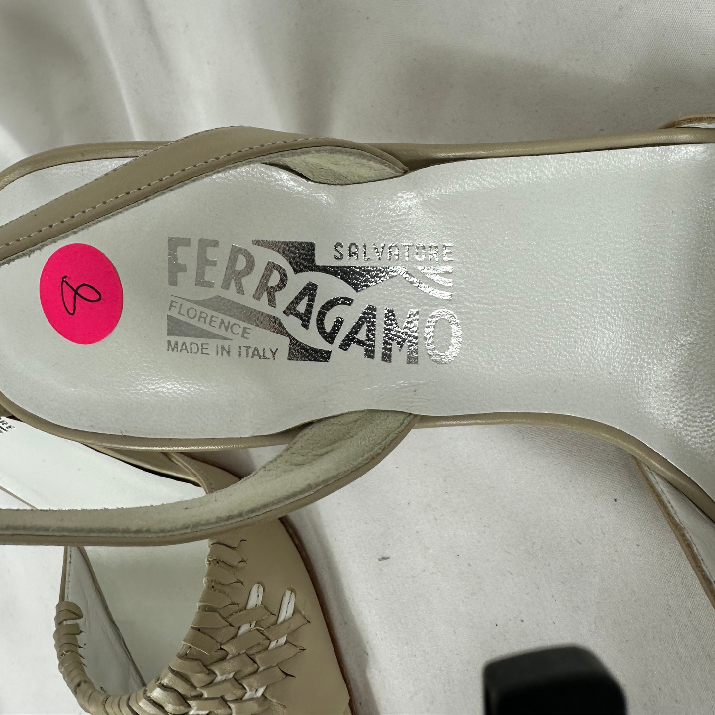 FERRAGAMO Beige Sling Back Heels