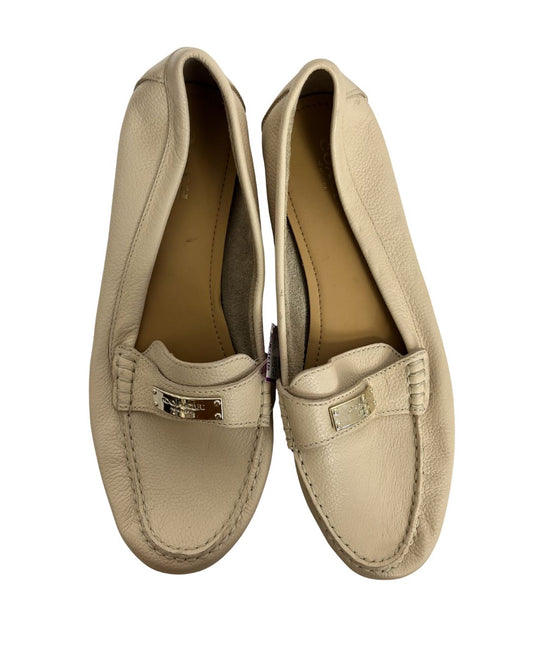COACH Fredrica Beige Leather Loafers (Size 9.5)