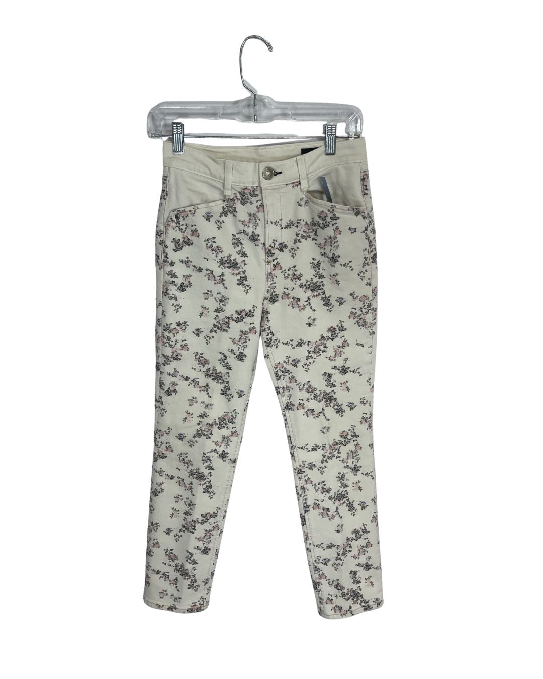 RAG & BONE White Floral Print Straight-Leg Jeans (Size 26)