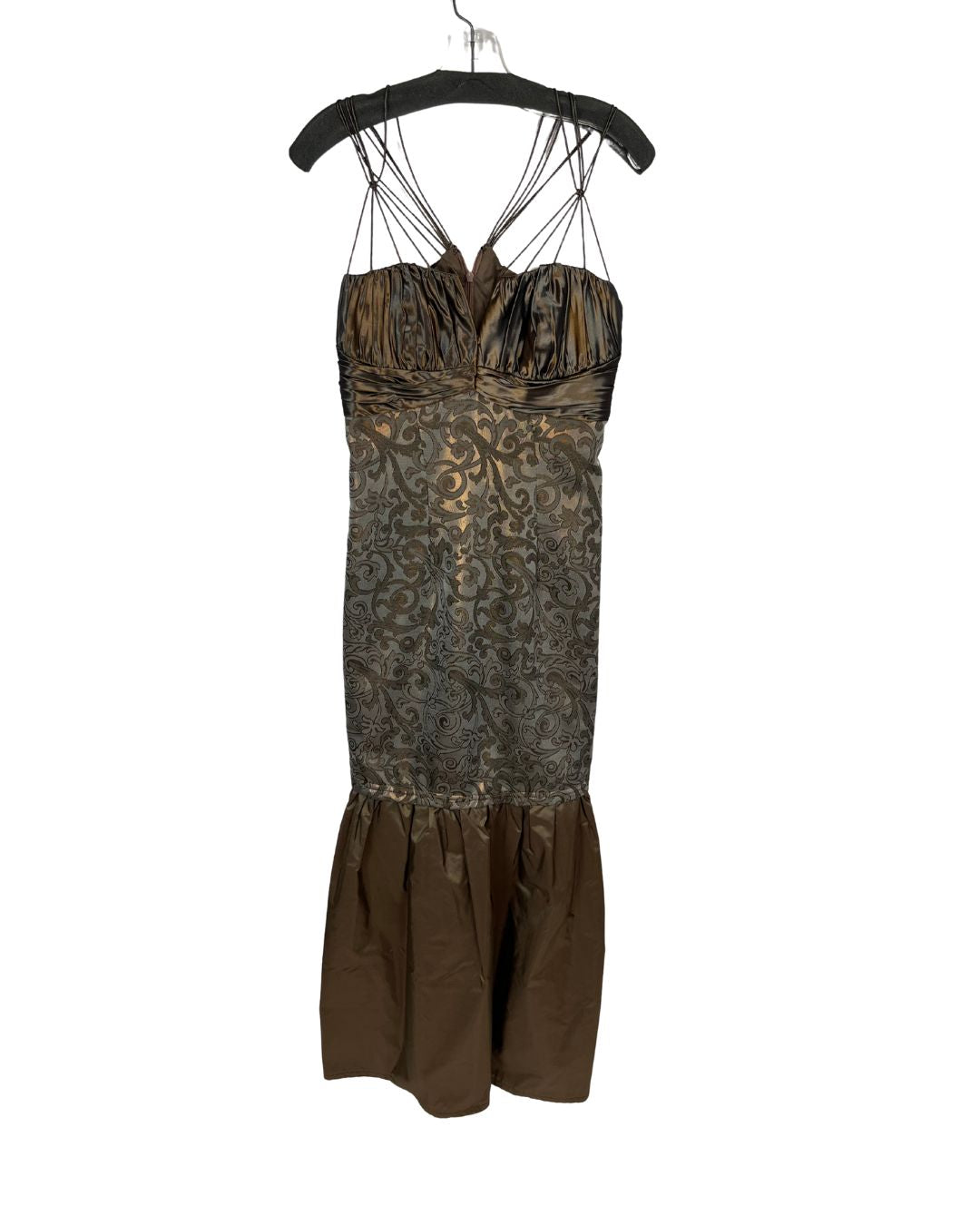 BADGLEY MISCHKA Size 8 Brown Print Gown