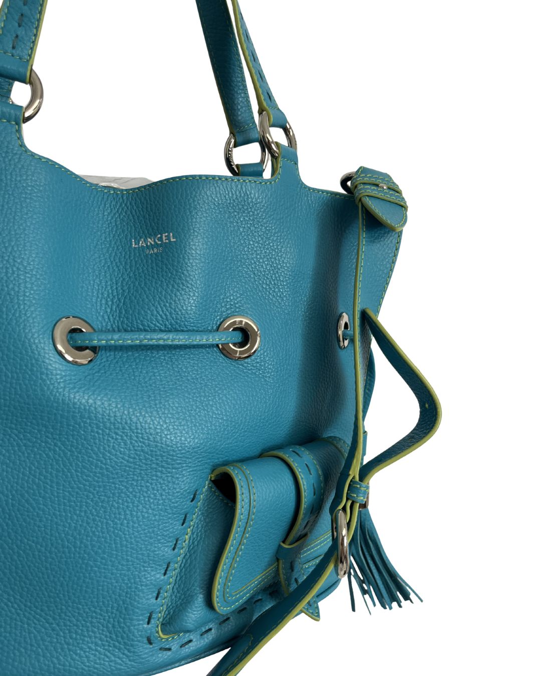 LANCEL Premier Flirt Teal Bucket Bag