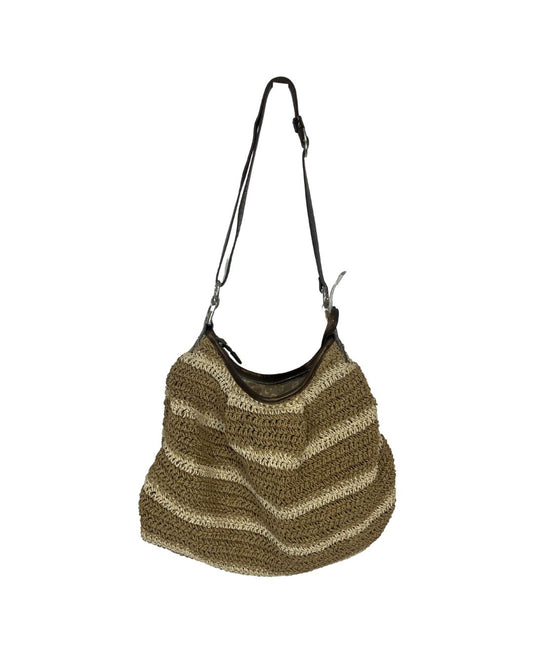 BRIGHTON Straw Woven Brown Shoulder Bag