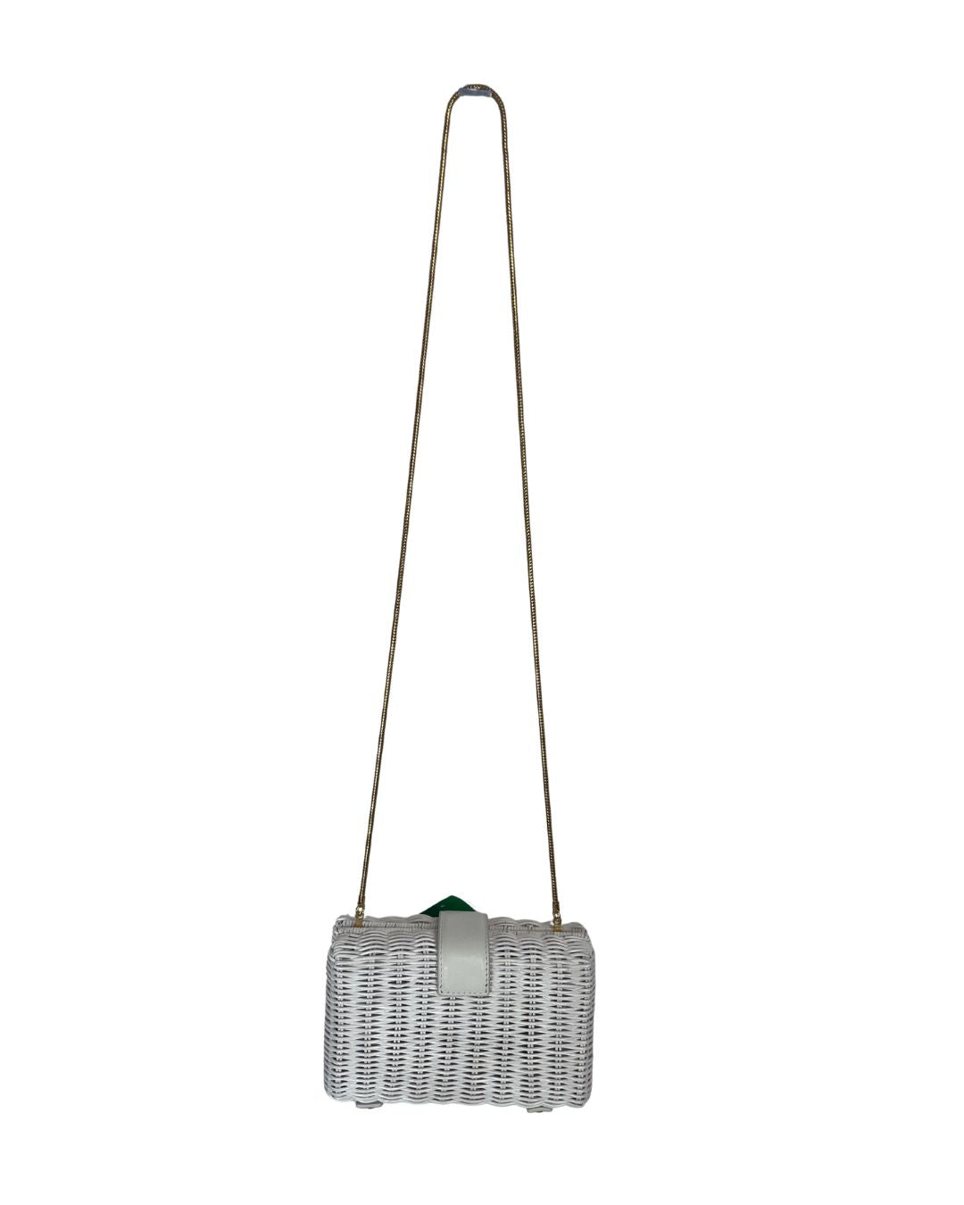 VERONICA BEARD White Wicker Clutch Crossbody Bag