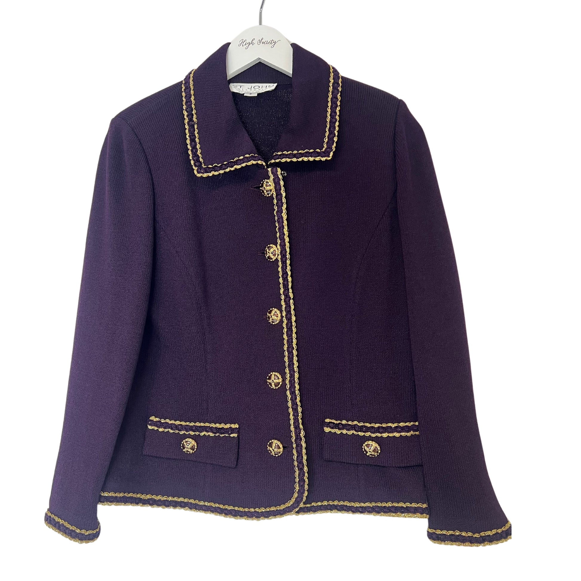 ST JOHN Purple Jacket – High Society Resale Boutique