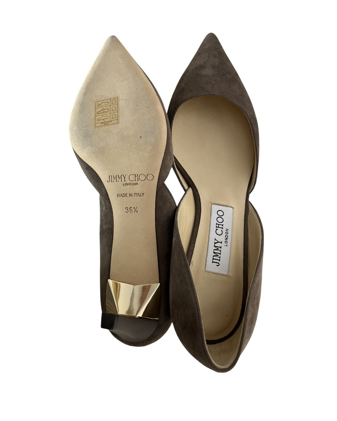 JIMMY CHOO Brown Suede Kitten Heel Pumps (Size 6.5)