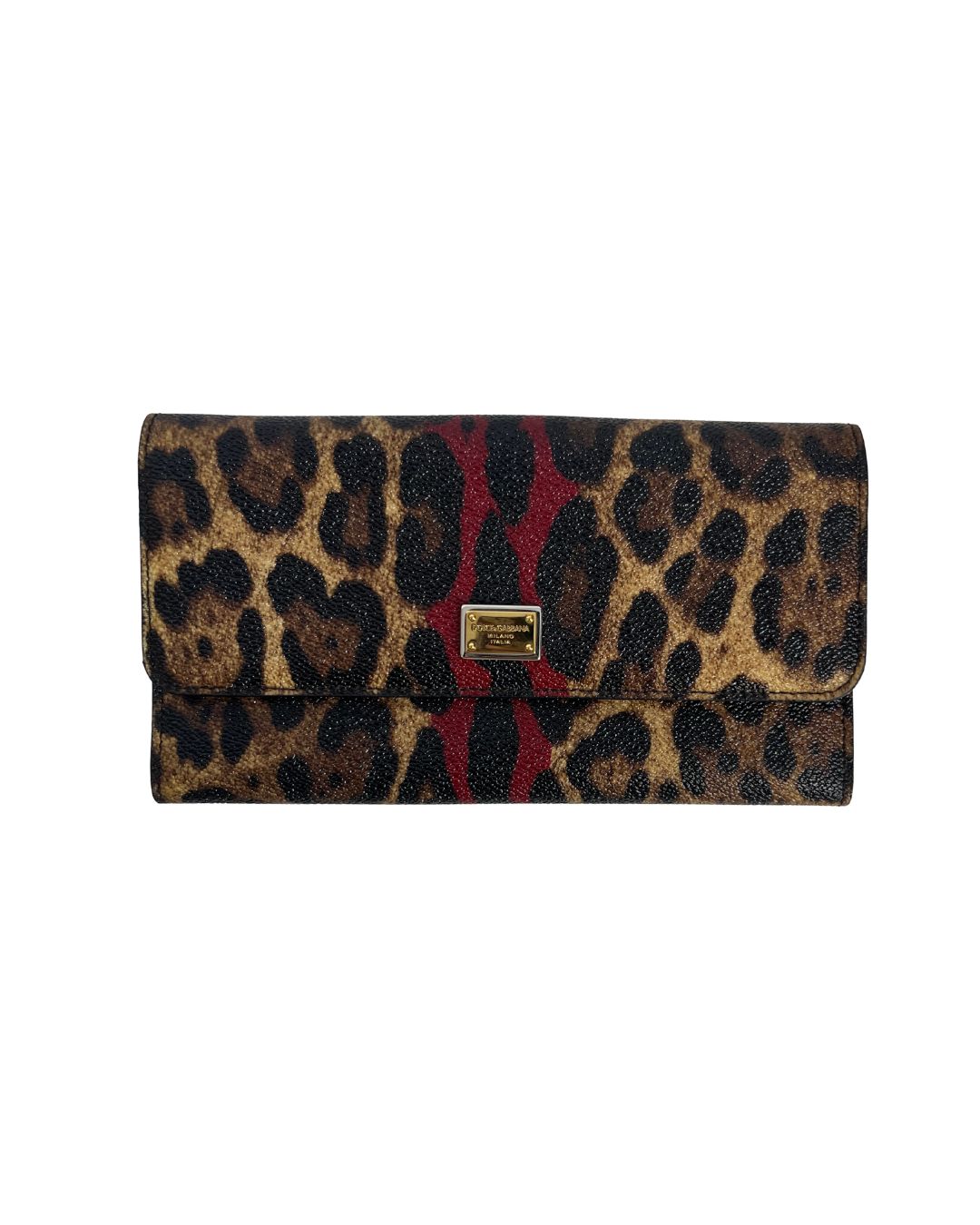 DOLCE & GABBANA Leopard Print Leather Wallet