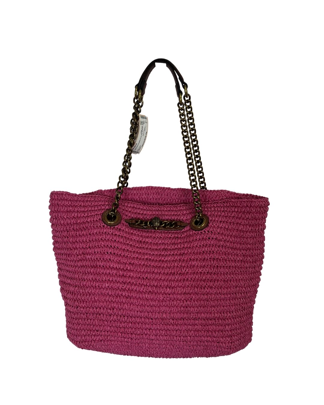 KURT GEIGER Chelsea Raffia Pink Tote Bag