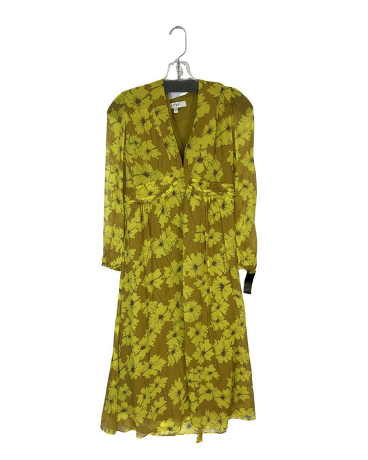JOIE Yellow Floral Midi Dress (Size M)