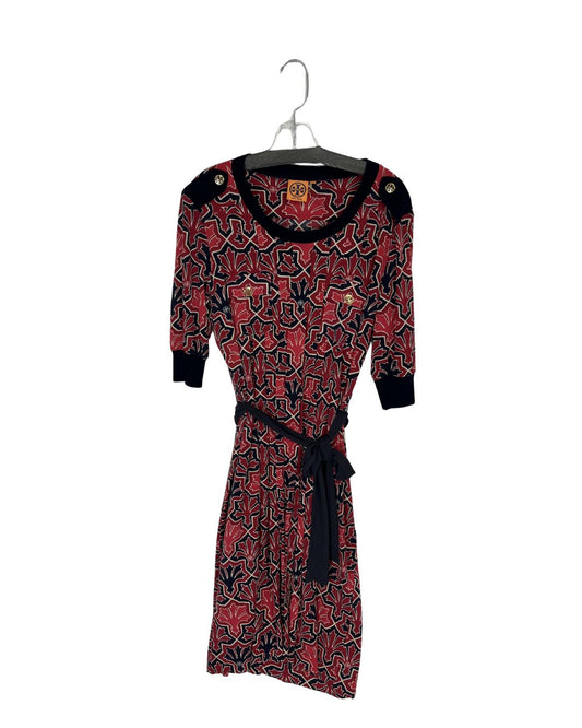 TORY BURCH Melora Red & Navy Dress (Size XL)