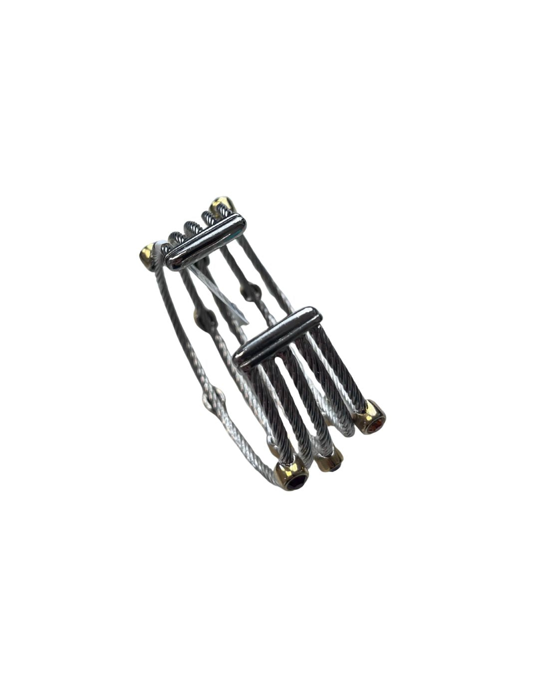Sterling Silver Multi-Color Crystal Cuff Bracelet