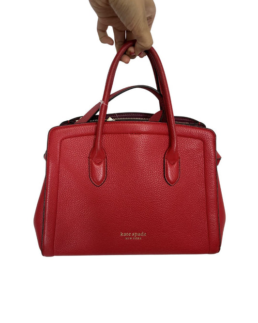KATE SPADE Knott Medium Red Leather Satchel Handbag