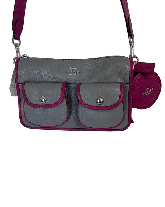 COACH Pennie Gray Leather Crossbody Bag