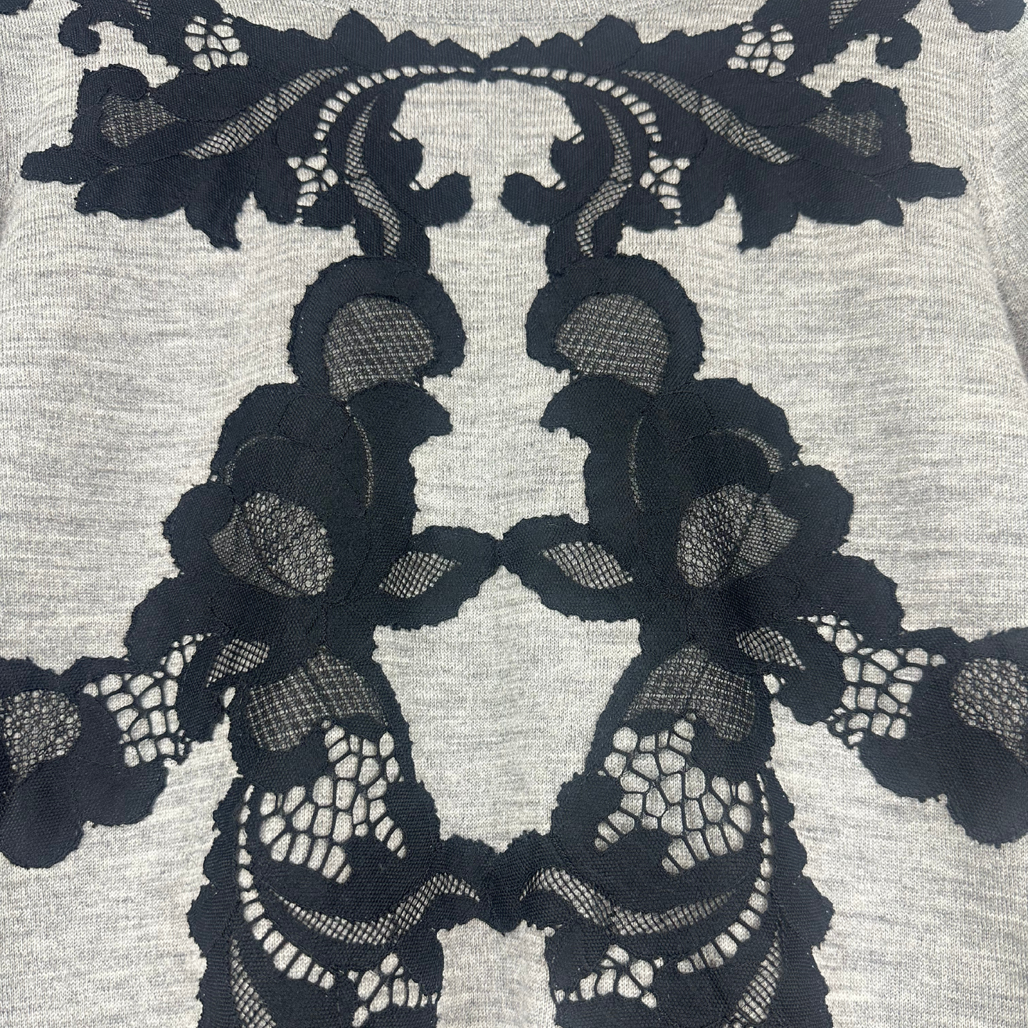 Diane Von Furstenberg Gray Lace Sweater