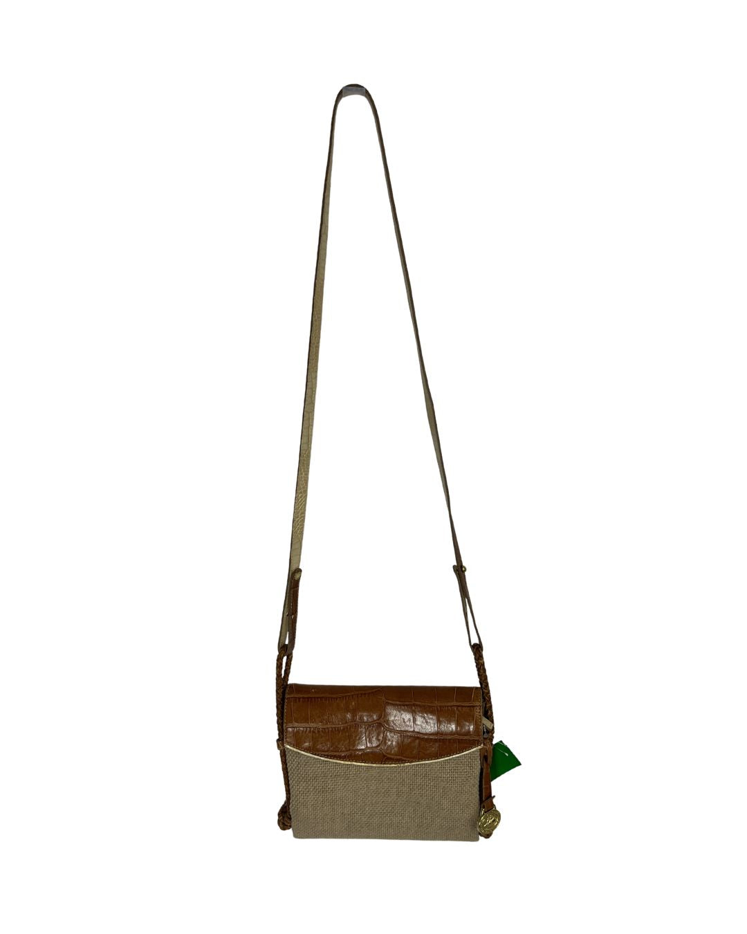 BRAHMIN Beige Brown Leather Crossbody Bag