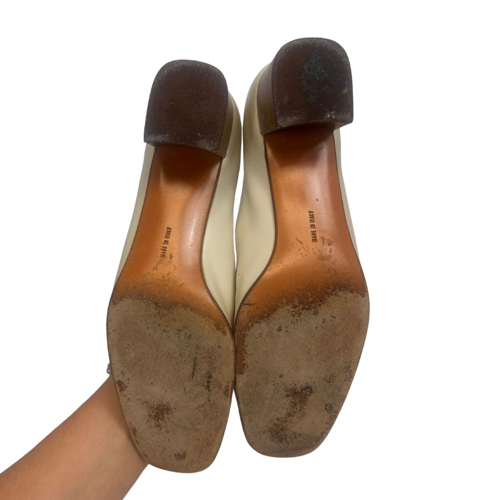 Ferragamo Vintage Cream Leather Loafers (Size 10B)