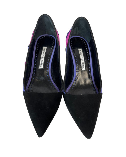MANOLO BLAHNIK Multi-Color Suede Pumps (Size 8)