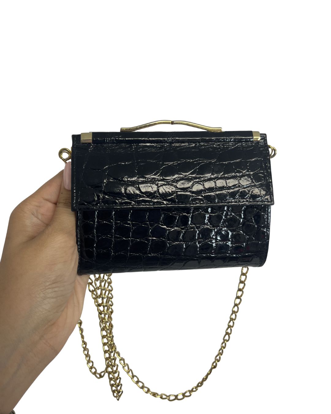 CHARLES UNDERWOOD Black Leather Wallet Crossbody Purse