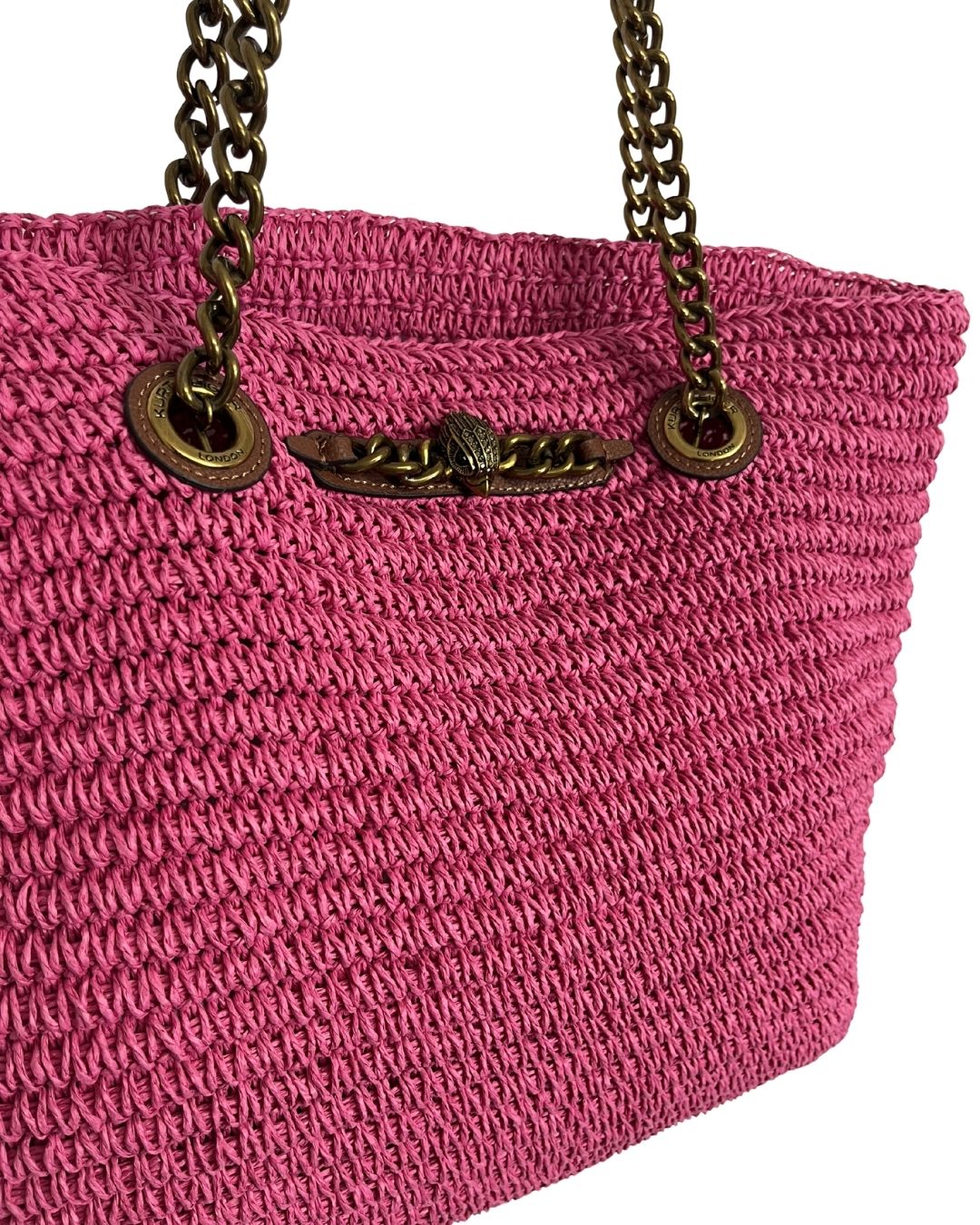 KURT GEIGER Chelsea Raffia Pink Tote Bag