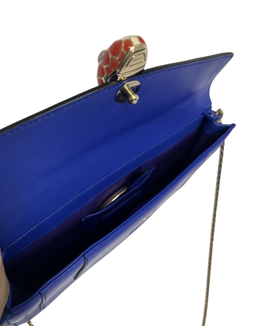 BULGARI Blue Leather Serpenti Crossbody Bag