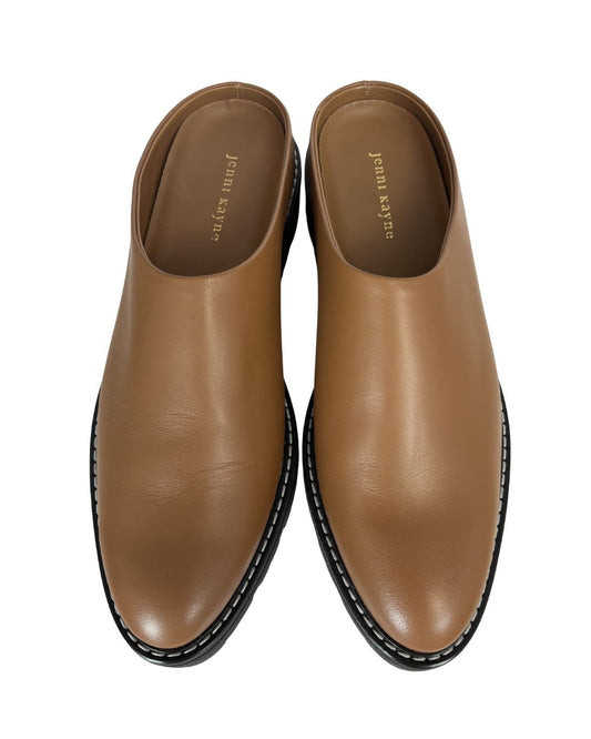 JENNI KAYNE Brown Leather Lug Mules (10.5)